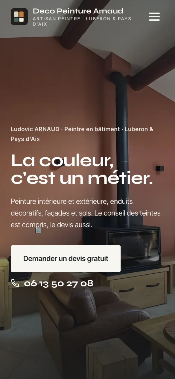 Le même site sur téléphone.
